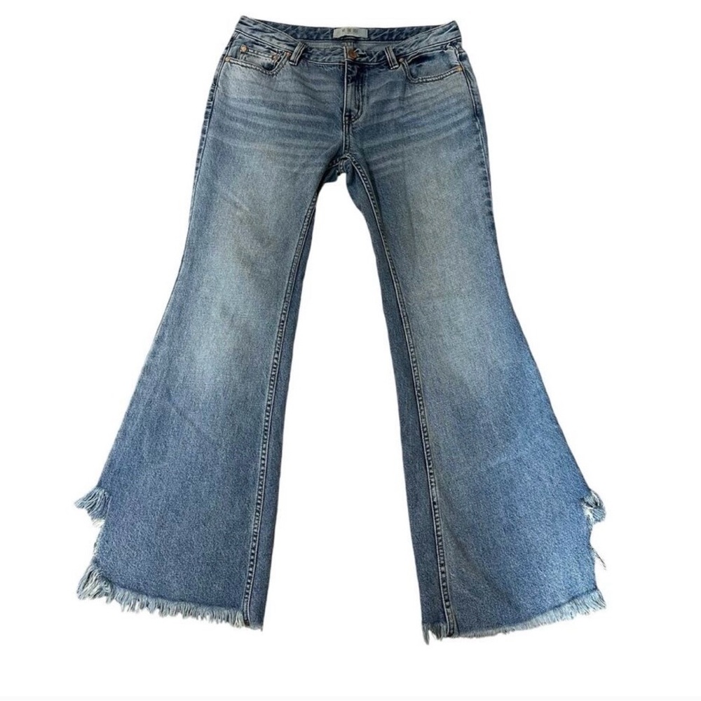 Free People We The Free Frayed Flared Raw Hem Jeans
